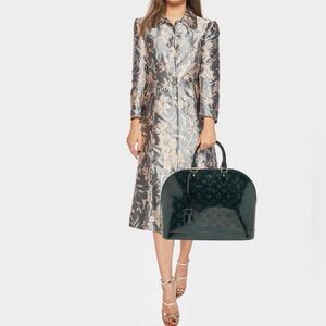 Louis Vuitton Alma GM Top Handle Bag Vernis Patent Leather Bleu Nuit